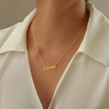 Personalized Name Necklace Stainless Steel Cursive Font Choker
