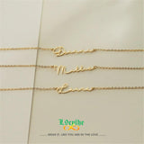 Personalized Cursive Font Name Necklace Stainless Steel