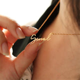 Personalized Cursive Font Name Necklace Stainless Steel