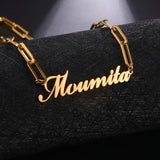 Lemegeton Name Necklace Stainless Steel Chain Choker Jewelry