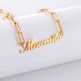 Lemegeton Name Necklace Stainless Steel Chain Choker Jewelry