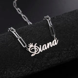 Lemegeton Name Necklace Stainless Steel Chain Choker Jewelry