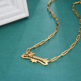 Lemegeton Name Necklace Stainless Steel Chain Choker Jewelry