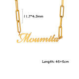 Lemegeton Name Necklace Stainless Steel Chain Choker Jewelry