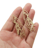 6pcs Raw Brass 17x55mm Celestial Hand Charm Pendant for DIY Earrings Jewelry