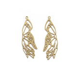 6pcs Raw Brass 17x55mm Celestial Hand Charm Pendant for DIY Earrings Jewelry