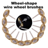 10Pcs Wire Wheel Brushes Kit Metal Rust Removing Steel Wire Wheel Brushes Kit