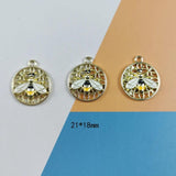 10pcs Bee Metal Enamel Charms Earring Pendants DIY Jewelry Making Craft