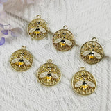 10pcs Bee Metal Enamel Charms Earring Pendants DIY Jewelry Making Craft