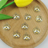 10pcs Bee Metal Enamel Charms Earring Pendants DIY Jewelry Making Craft