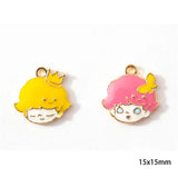 10pcs Cartoon Prince Princess Charm Jewelry Making Accessory