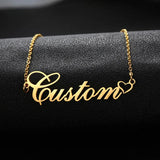 Modyle Stainless Steel Nameplate Necklace for Women Lady Personalize Lover Gift