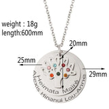 Personalized Tree of Life Necklace Stainless Steel Lucky Letter Necklace