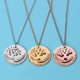 Personalized Tree of Life Necklace Stainless Steel Lucky Letter Necklace