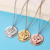 Personalized Tree of Life Necklace Stainless Steel Lucky Letter Necklace