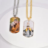 Customized Photo Dog Tag Necklace Stainless Steel Pendant Gift