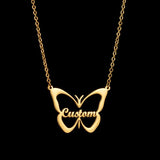 Personalized Letter Butterfly Necklace for Women