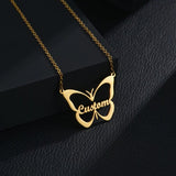 Personalized Letter Butterfly Necklace for Women