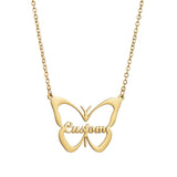 Personalized Letter Butterfly Necklace for Women