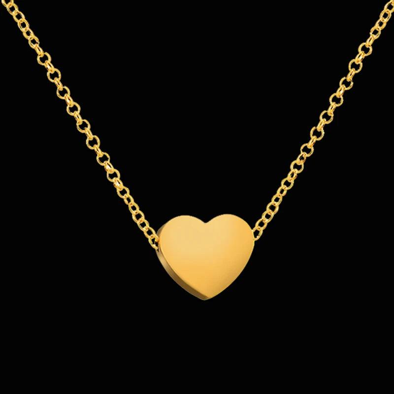 Stainless Steel Double Name Heart Necklace Personalized Pendant for Couples