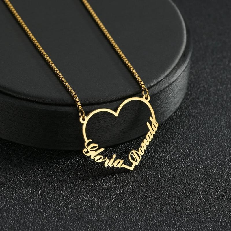 Personalized Heart Name Stainless Steel Necklace