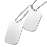Engraved Dog Tag Military Photo ID Name Necklace