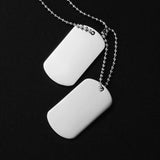 Engraved Dog Tag Military Photo ID Name Necklace