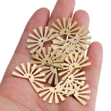 20pcs Raw Brass Hollow Textured Flower Leaf Charms for Earrings DIY Jewelry
