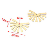 20pcs Raw Brass Hollow Textured Flower Leaf Charms for Earrings DIY Jewelry