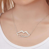Name Necklace Stainless Steel Choker Personalized Sexy Lip Name Pendant Necklace