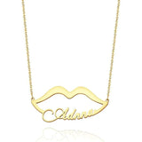 Name Necklace Stainless Steel Choker Personalized Sexy Lip Name Pendant Necklace