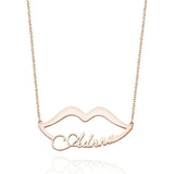 Name Necklace Stainless Steel Choker Personalized Sexy Lip Name Pendant Necklace