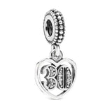 10Pcs/Lot CZ Number Charm for Bracelet DIY 0-9 Arabic Number Jewelry