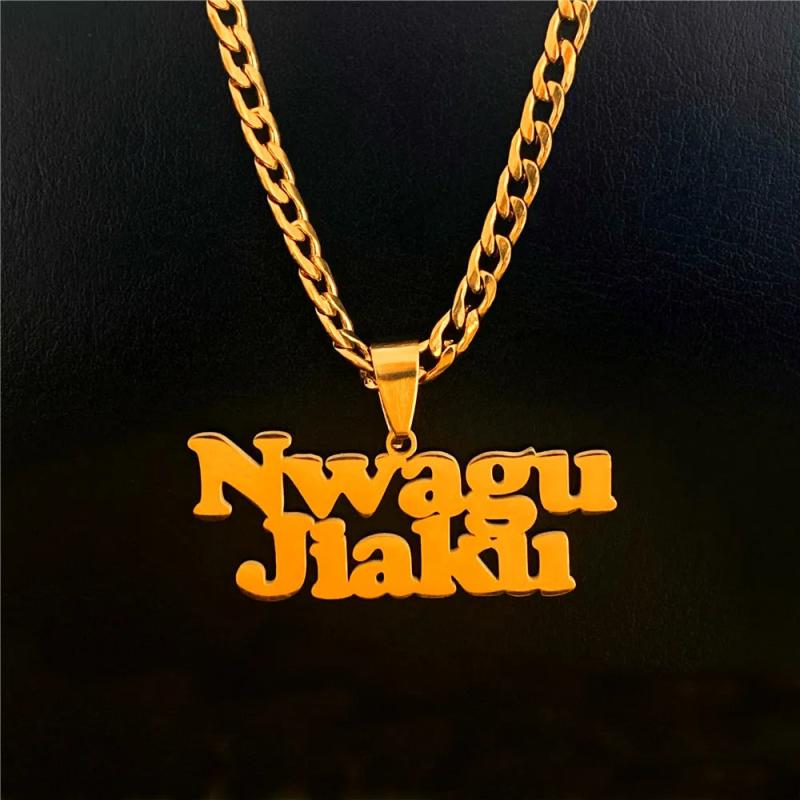 Custom Stainless Steel Name Necklace with 5mm Cuban Chain