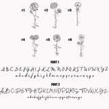 Aurolaco Flower Name Necklace Vertical Floral Handwriting Pendant