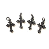 5pcs Small Cross Pendants Gold-Plate Charm Zirconia Jewelry Accessory