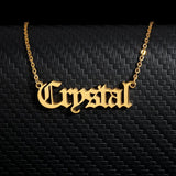 Personalized Old English Nameplate Necklace Stainless Steel Pendant Chain