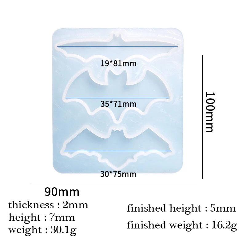 Halloween Ghost BAT Cross Epoxy Resin Mold DIY Ornaments Silicone Mold