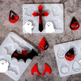 Halloween Ghost BAT Cross Epoxy Resin Mold DIY Ornaments Silicone Mold