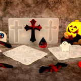 Halloween Ghost BAT Cross Epoxy Resin Mold DIY Ornaments Silicone Mold