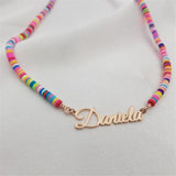 Chromatic Chain Name Necklace Personalized Stainless Steel