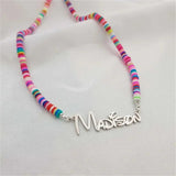Chromatic Chain Name Necklace Personalized Stainless Steel