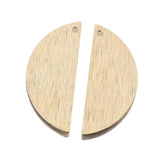 20Pcs Brass Half Circle Round Tags Texture Moon Charms DIY Jewelry Making