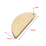 20Pcs Brass Half Circle Round Tags Texture Moon Charms DIY Jewelry Making