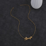 Atoztide Stainless Steel Name Necklace Crown Butterfly Pendant