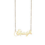 Atoztide Stainless Steel Name Necklace Crown Butterfly Pendant