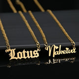 Atoztide Name Necklace Crown Heart Link Choker Pendant Jewelry Gift