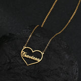 Atoztide Name Necklace Crown Heart Link Choker Pendant Jewelry Gift