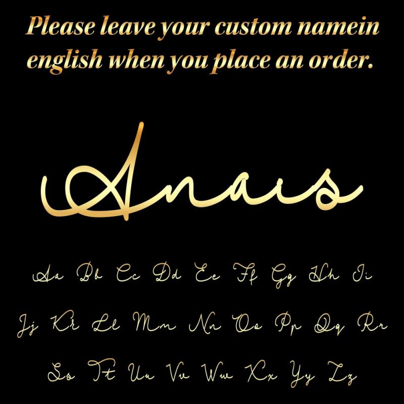 Personalized Cursive Name Necklace Box Chain Stainless Steel