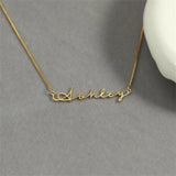Personalized Cursive Name Necklace Box Chain Stainless Steel